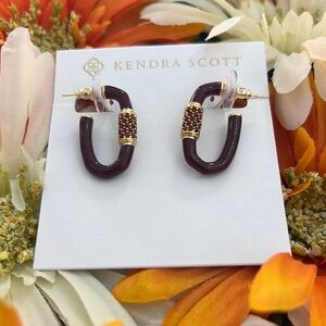 Kendra Scott Emery Enamel Burgundy Earrings